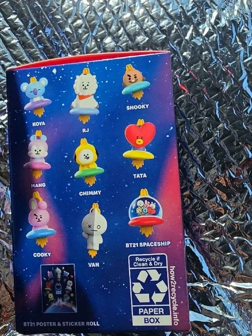 BT21 Red Spaceship Wall Art Print in Blue